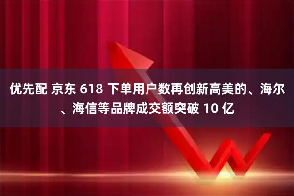 优先配 京东 618 下单用户数再创新高美的、海尔、海信等品牌成交额突破 10 亿